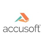 Accusoft logo displaying stylized geometric shapes in orange and green above the company name in black text.