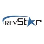 Logo with "RevStar" text, featuring a stylized blue swoosh and star design.